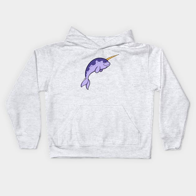 Magic Narwhale Kids Hoodie by Jade Wolf Art